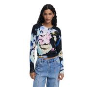 Desigual Nenufar Water Lily Print Jumper by Mr Christian Lacroix 25WWJF46 Blue