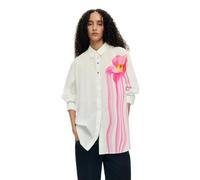 Desigual Oversized Large Flower Print Shirt Style Gloss 26SWCW18 White