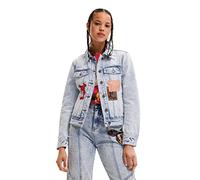 Desigual Patch Mickey Mouse Light Faded Denim Jacket 22WWED43