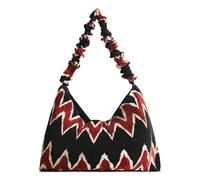 Desigual Women's BOLS_Zigzag Pleated IDOME Shoulder Bag, Black, One Size