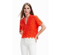 Desigual Preston Red Short Sleeve Lace Shirt 23SWCW09 3074