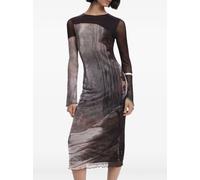 Desigual printed long-sleeve midi dress - Brown XS-S