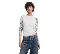 Desigual Randers White Jumper with Floral Arms 25SWJF31