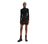 Desigual Salma Poloneck Jumper with Short Frilled Skirt Dress 23WWVKAB Black