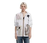 Desigual for woman. 25SWCW23 Shirt designed by Mr. Christian Lacroix white (S/M), Beige, Casual, Cotton, Long sleeve