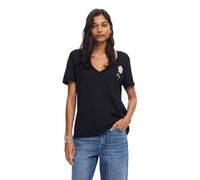 Desigual Short Sleeved Tshirt with Daisy Print 24WWTK41 Black