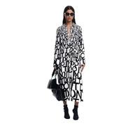 Desigual Tripoli Midi Monochrome Shirt Dress with Writing 25SWVW40 Black