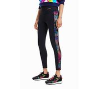 Desigual Tulip Floral Side Black Sports Leggings 23SWKK03