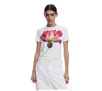 Desigual Plata Flower Design Tshirt 25SWTK24 White