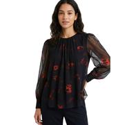 Desigual Women's Aleli Mesh Blouse Black Floral S