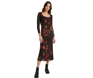 Desigual Womens Arcane Pullover Midi Dress Brown XS