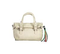 Women's Desigual Women's Small Tote Bag with Buckle Closure and Colorful Tassel Charm - White - Size: ONE size