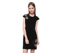 Desigual Women's Black Floral Embroidery Brendan Dress 42 UK 14
