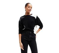Desigual Women's Black JERS_mina 2000 Jumper Sweater, XL