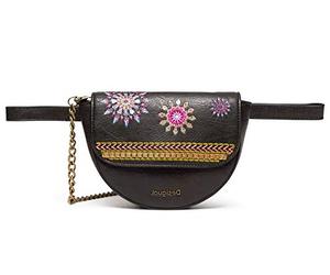 Desigual Women's Brown Rino Ada Nyon Mandala Design Bum Bag with Chain Strap for Shoulder