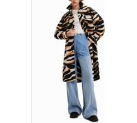 Desigual Women's Coat Size M Wool Blend Tiger pattern 23SWEWX2 RRP: 199 Eur