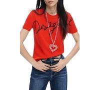 Desigual Women's Collection Short Sleeve T-Shirt, Red, XL