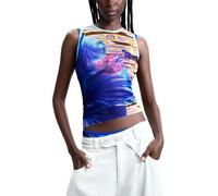 Desigual Women's Swim Cancun T-Shirt, Blue, L