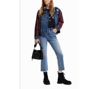 Desigual Women's Denim Jacket Size M Rhinestones Floral RRP: 199 Eur