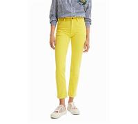 Desigual Women's Denim_octubre 8022 Casual Trousers, Yellow, 14