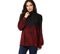 Desigual Womens Duna Ombre Black & Burgundy Blouse M