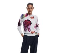 Desigual Women's Woman Flat Knit Thick Gauge Pullover Sweater, Blue, M