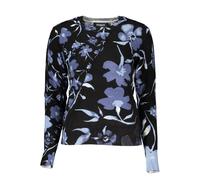 Desigual Womens Floral Knit Sweater Wrap Style - Black viscose - Size Small