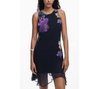 Desigual Womens Floral Print Dress - Black - Size Large