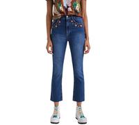 Desigual Womens Jerry Flare Embroidered Jeans M
