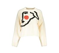 Desigual Women's Knitwear Sweater with Abstract Face Design White - S - White