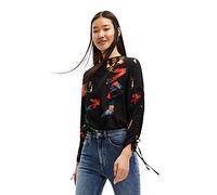 Desigual Women's Long Sleeve Blouse T-Shirt, Black, S