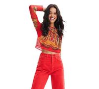 Desigual Women's Long-Sleeved T-Shirt, red, S