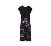Desigual Women's Midi Dress with Text, Black, XS