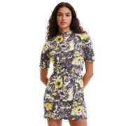Desigual Women's Mineral Mini Grey Yellow Dress S