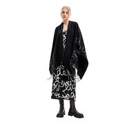 Desigual Women's Poncho_Logo Paris, Black, One Size
