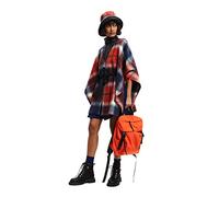 Desigual Women's Poncho_red Check Milan, One Size