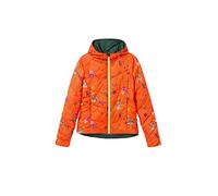 Desigual Women's Reversible Padded Street Gardens Jacket Orange Floral/Green XL