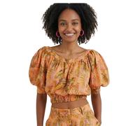 Desigual women's safari crop top orange S