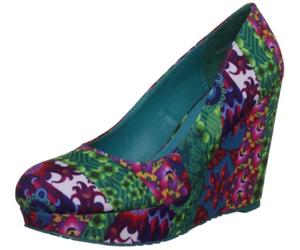 Desigual Women's Sandy Leather Turquoise Platforms 31Ps403504236 3.5 UK, 36 EU