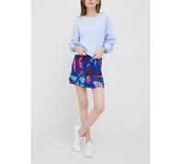 Desigual Women's Skirt Blue Straight Butterflies Short Size XS 22SWMW29