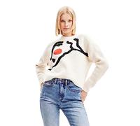 Desigual Women's Sweater_trazo, White, XL