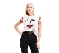 Desigual Women's Ts_cara T-Shirt, White, XL
