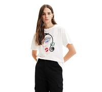 Desigual Women's TS_FACE 1000 T-Shirt, White, L, White, L
