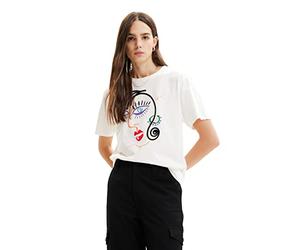 Desigual Women's TS_FACE 1000 T-Shirt, White, L, White, L