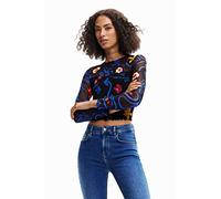 Desigual Women's Ts_Sence 2000 T-Shirt, Black, L