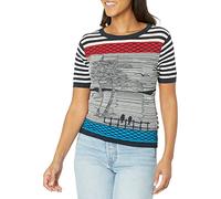Desigual Women's Ts_Sun 5010 T-Shirt, Blue, M
