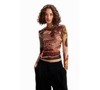 Desigual Women's Ts_tropi-Lacroix T-Shirt, Material finishes, L
