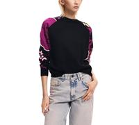 Desigual Women's Woman Flat Knit Thin Gauge Pullover Sweater Black
