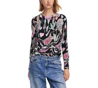Desigual Women's Woman Flat Knit Thin Gauge Pullover Sweater, Black, XL