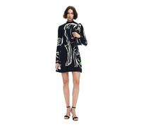 Desigual Women's Woman Knit Dress Long Sleeve, Black, L